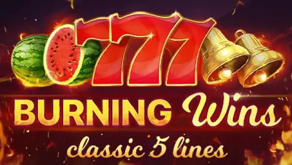 burning wins classic-5 lines slot logo